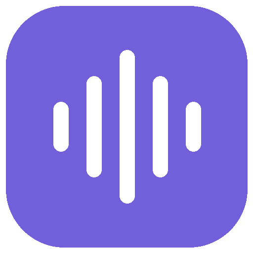 紫の背景に白い音声波形を描いたSOUNDROOMのアイコン